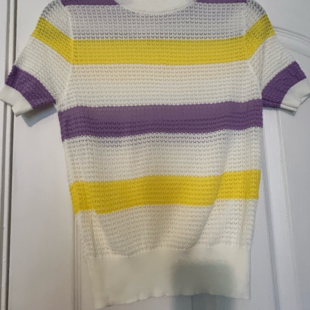 CHANEL Yellow and Purple Crew Neck Sweater - Picture 7 of 16